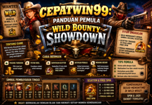 Pelajari cara bermain Wild Bounty Showdown di CEPATWIN99, pahami simbol, paylines, dan aturan dasar sebelum mulai bermain.